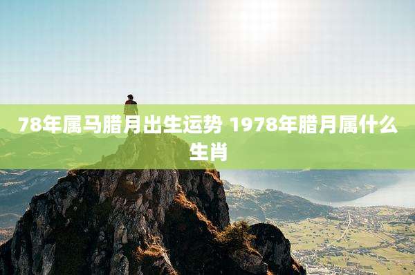 78年属马腊月出生运势 1978年腊月属什么生肖