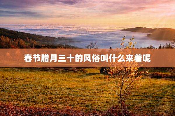 春节腊月三十的风俗叫什么来着呢