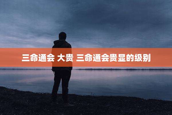 三命通会 大贵 三命通会贵显的级别
