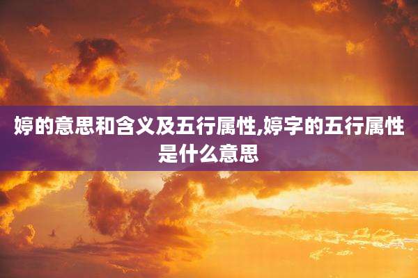 婷的意思和含义及五行属性,婷字的五行属性是什么意思