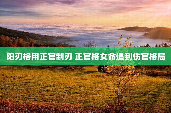 阳刃格用正官制刃 正官格女命遇到伤官格局