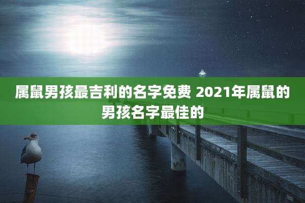 属鼠男孩最吉利的名字免费 2021年属鼠的男孩名字最佳的