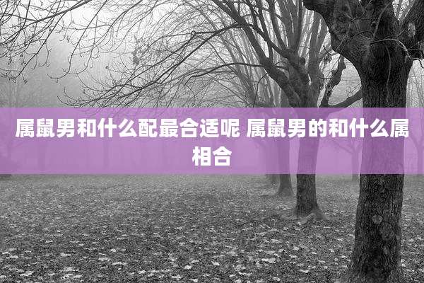 属鼠男和什么配最合适呢 属鼠男的和什么属相合