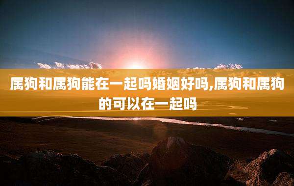 属狗和属狗能在一起吗婚姻好吗,属狗和属狗的可以在一起吗