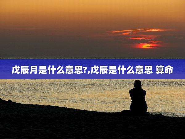 戊辰月是什么意思?,戊辰是什么意思 算命