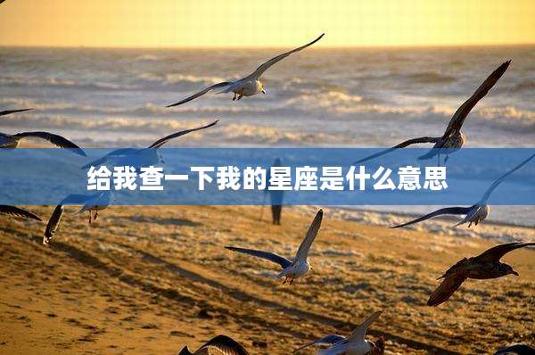 给我查一下我的星座是什么意思