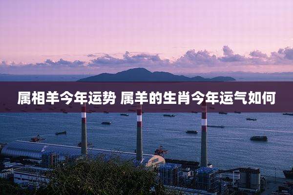 属相羊今年运势 属羊的生肖今年运气如何