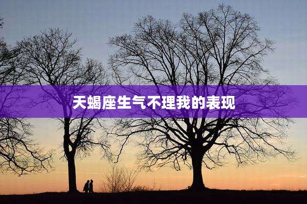 天蝎座生气不理我的表现