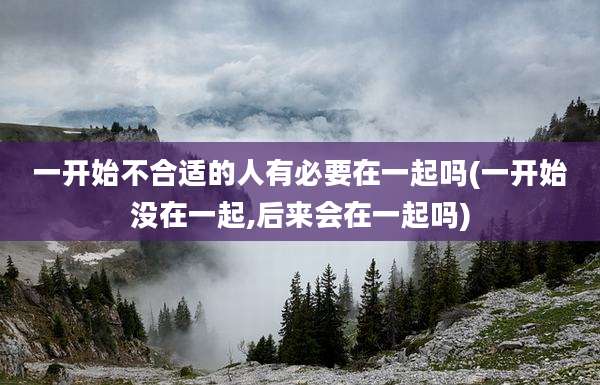 一开始不合适的人有必要在一起吗(一开始没在一起,后来会在一起吗)