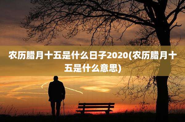 农历腊月十五是什么日子2020(农历腊月十五是什么意思)