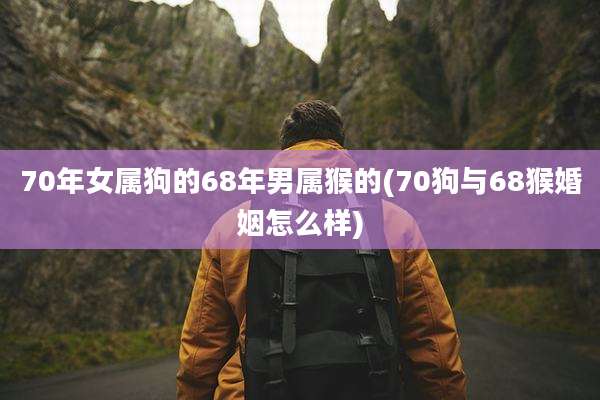70年女属狗的68年男属猴的(70狗与68猴婚姻怎么样)