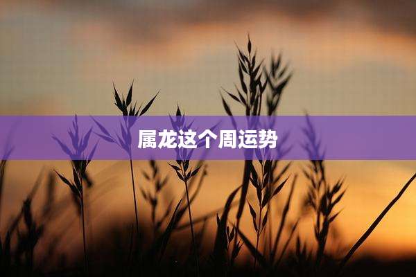 属龙这个周运势