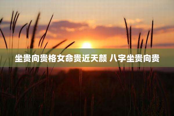 坐贵向贵格女命贵近天颜 八字坐贵向贵