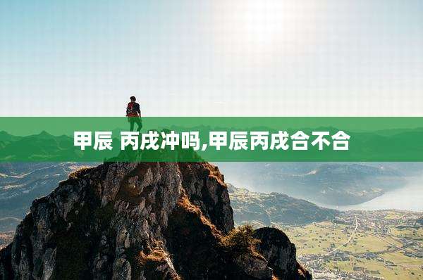 甲辰 丙戌冲吗,甲辰丙戌合不合