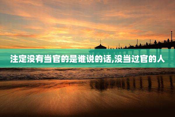 注定没有当官的是谁说的话,没当过官的人