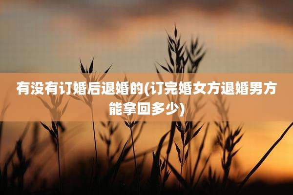 有没有订婚后退婚的(订完婚女方退婚男方能拿回多少)