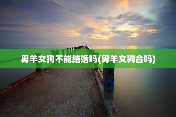 男羊女狗不能结婚吗(男羊女狗合吗)