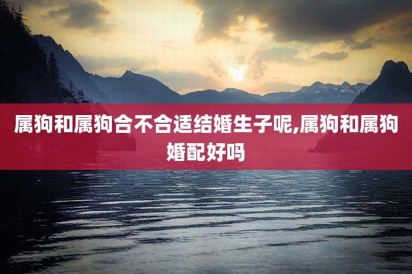 属狗和属狗合不合适结婚生子呢,属狗和属狗婚配好吗