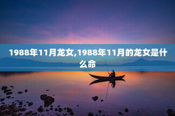 1988年11月龙女,1988年11月的龙女是什么命
