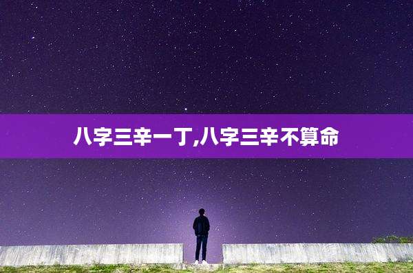 八字三辛一丁,八字三辛不算命