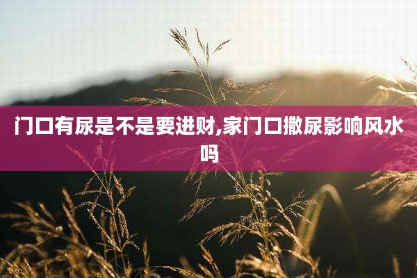 门口有尿是不是要进财,家门口撒尿影响风水吗