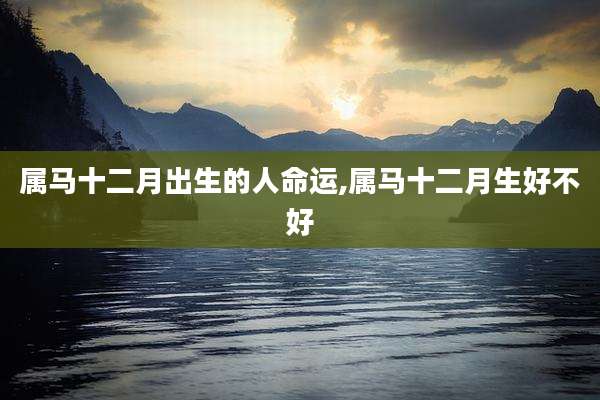 属马十二月出生的人命运,属马十二月生好不好
