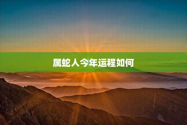 属蛇人今年运程如何