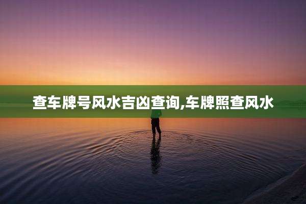 查车牌号风水吉凶查询,车牌照查风水