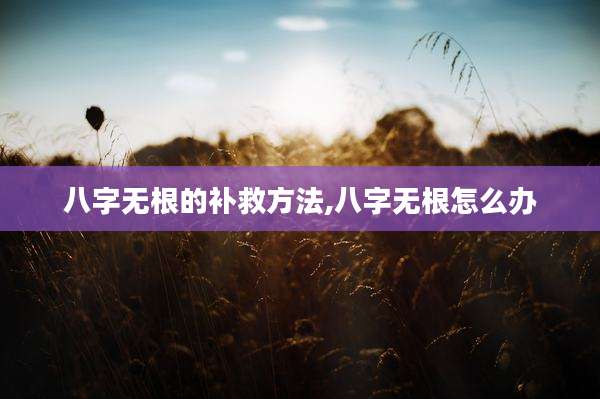 八字无根的补救方法,八字无根怎么办