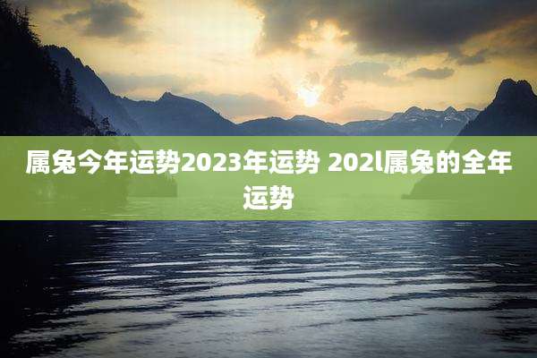 属兔今年运势2023年运势 202l属兔的全年运势