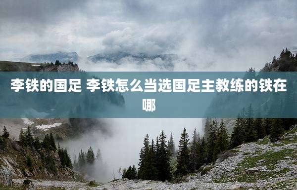 李铁的国足 李铁怎么当选国足主教练的铁在哪