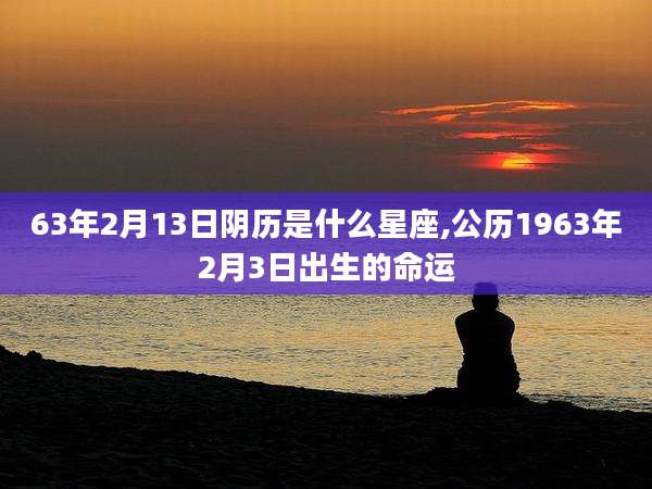63年2月13日阴历是什么星座,公历1963年2月3日出生的命运