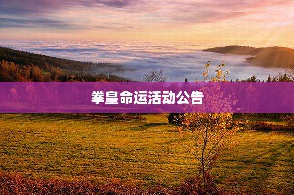 拳皇命运活动公告