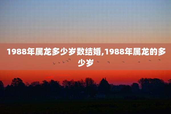 1988年属龙多少岁数结婚,1988年属龙的多少岁