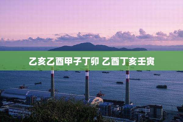 乙亥乙酉甲子丁卯 乙酉丁亥壬寅