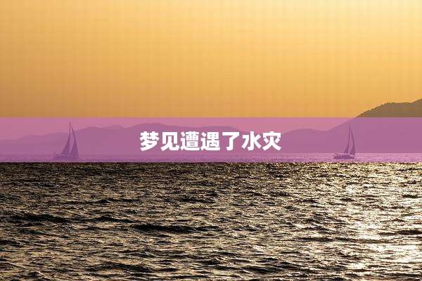 梦见遭遇了水灾