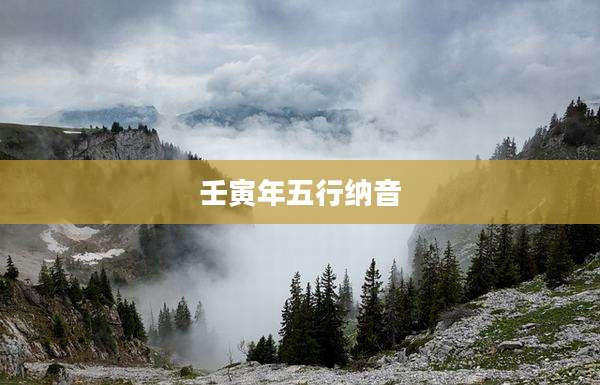 壬寅年五行纳音