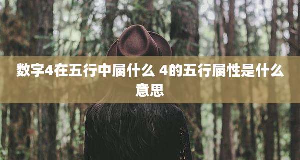 数字4在五行中属什么 4的五行属性是什么意思