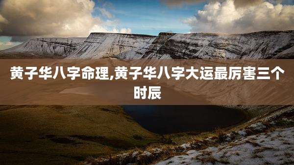 黄子华八字命理,黄子华八字大运最厉害三个时辰