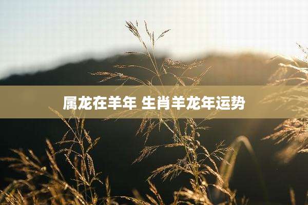 属龙在羊年 生肖羊龙年运势