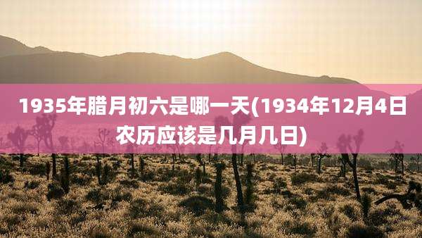 1935年腊月初六是哪一天(1934年12月4日农历应该是几月几日)