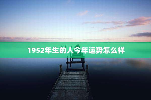 1952年生的人今年运势怎么样