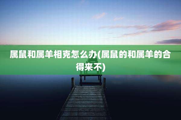 属鼠和属羊相克怎么办(属鼠的和属羊的合得来不)