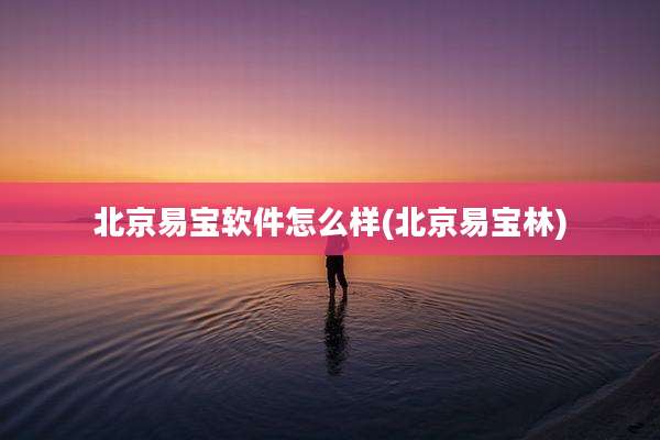 北京易宝软件怎么样(北京易宝林)