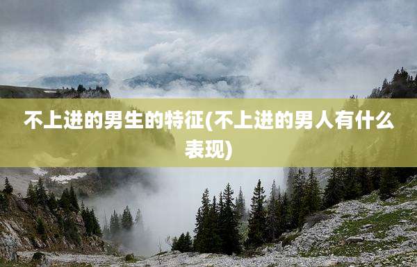 不上进的男生的特征(不上进的男人有什么表现)