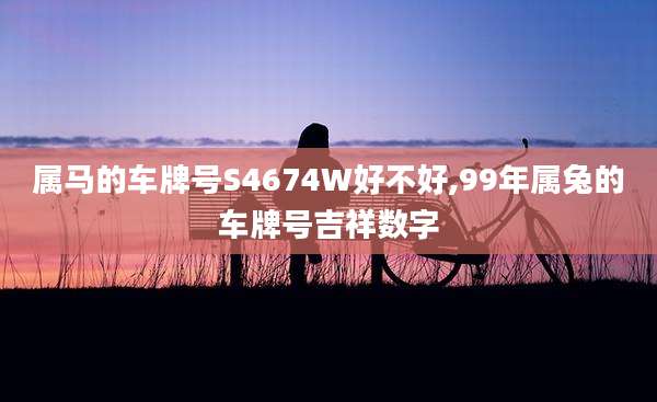 属马的车牌号S4674W好不好,99年属兔的车牌号吉祥数字