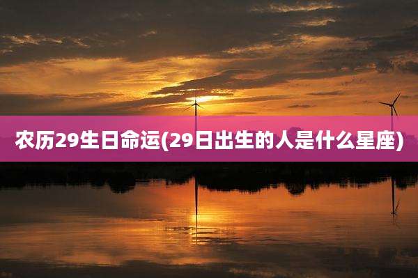 农历29生日命运(29日出生的人是什么星座)