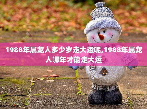 1988年属龙人多少岁走大运呢,1988年属龙人哪年才能走大运