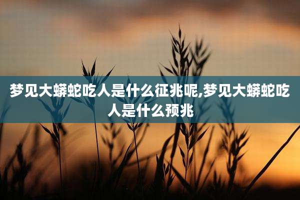 梦见大蟒蛇吃人是什么征兆呢,梦见大蟒蛇吃人是什么预兆