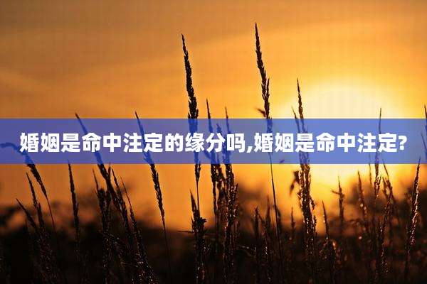 婚姻是命中注定的缘分吗,婚姻是命中注定?